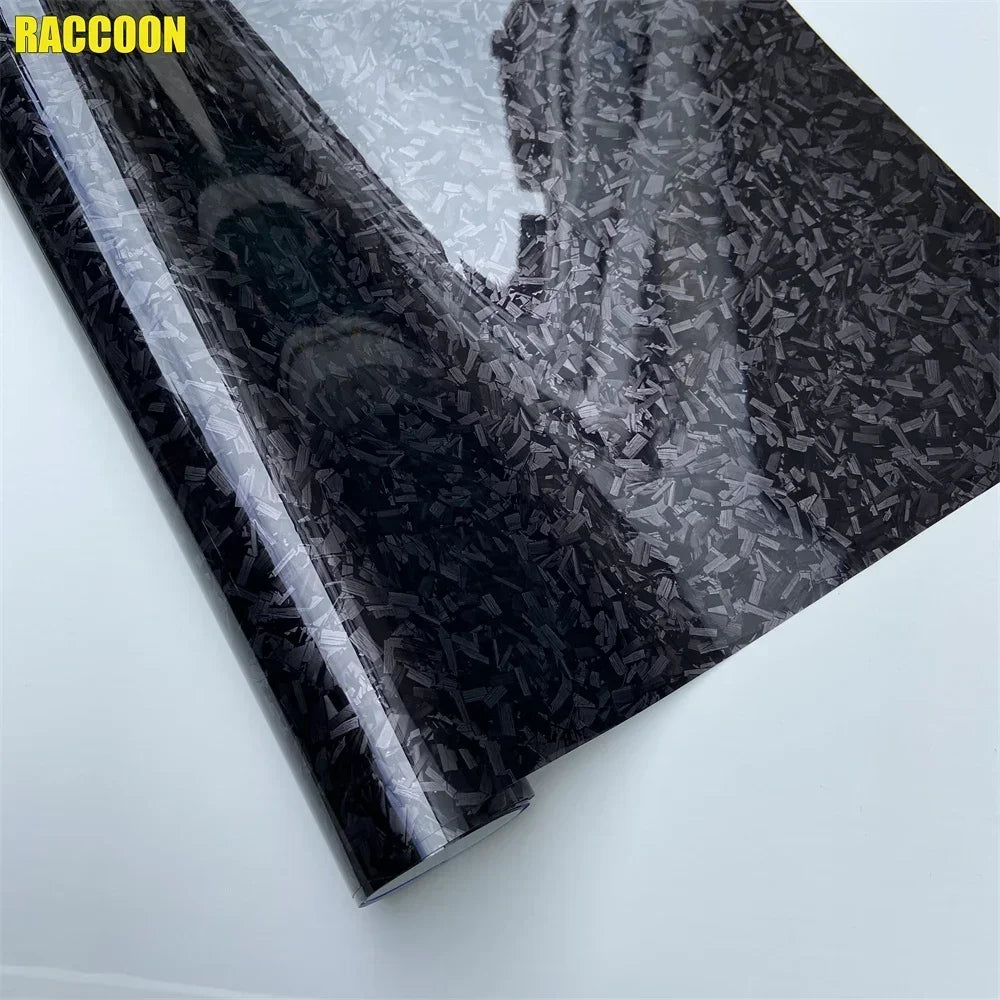 Glossy Black Forged Carbon Fiber Vinyl Wrap Film Car Styling Stickers For Motorcycle Bicycle