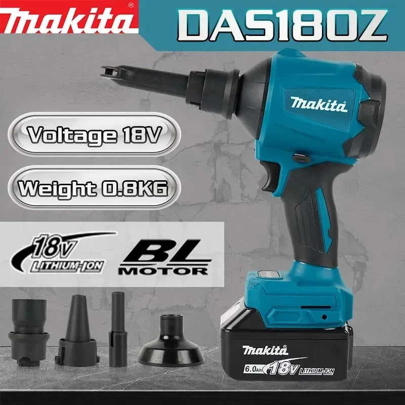 Makita DAS180 18V Cordless Air Blower Multifunction Dusting Machine with Nozzle Air Dust Removal Gun And Inflator Tool