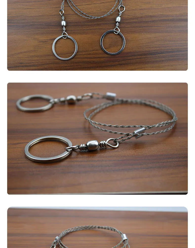 2 pieces of hand pulled steel wire, life-saving saw, outdoor life-saving saw