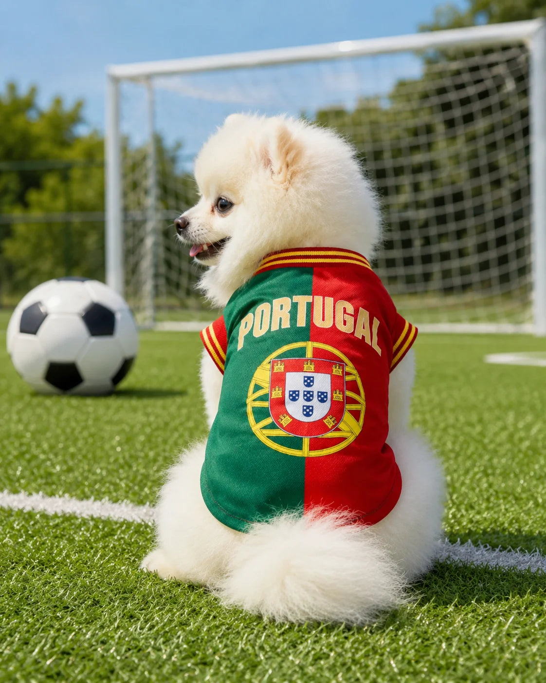 Dog Sports Jersey Portugal Pet Shirt Breathable Mesh Puppy T Shirt Summer Vest Football Style Clothes For Small Medium Pets