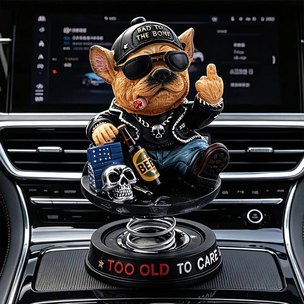 Wear-resistant Bulldog Car Ornaments Feel Comfortable Resin Material Car Dashboard Decoration Car Accessories Interior Decor
