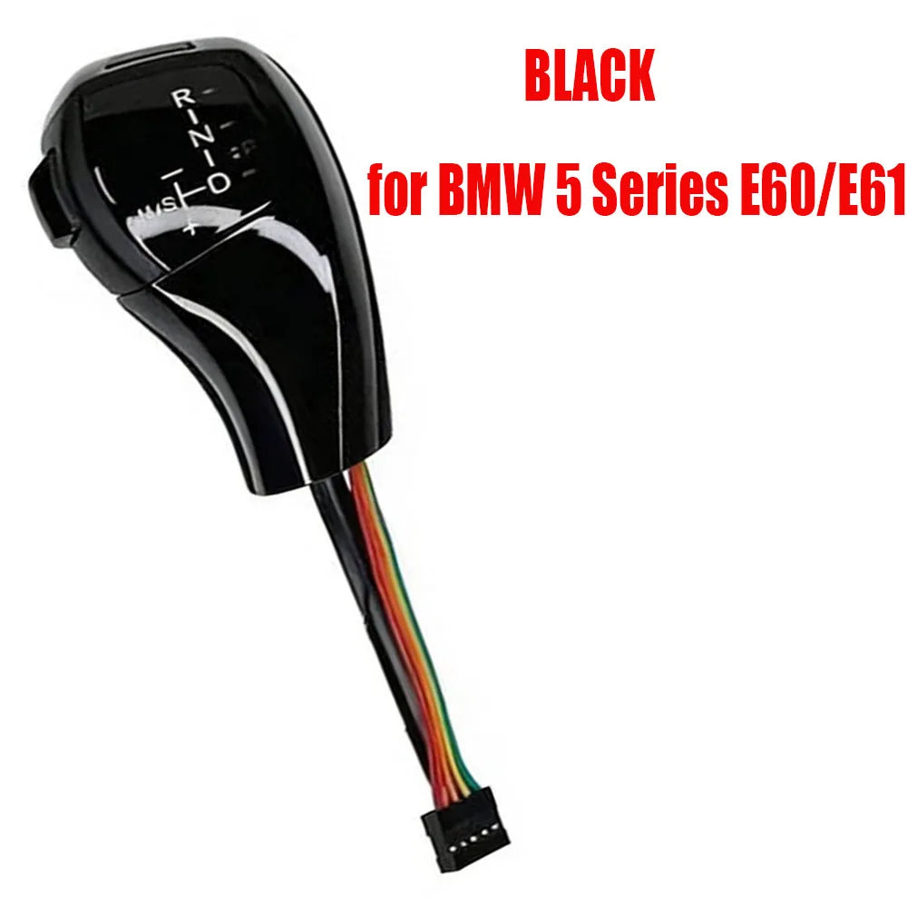 Pommeau de levier de vitesse électronique LED pour BMW E60 E61 E63 E64 E90 E92 E93 M3 M5 M6 fibre de carbone/noir/argent levier de vitesse automatique