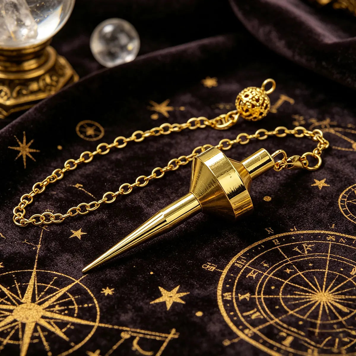 Anitque Copper Pendulum for Divination Reiki Cone Pointed  Metal Pendant Dowsing  Answer Wicca Tool Spiritual Retro Pendulo X406