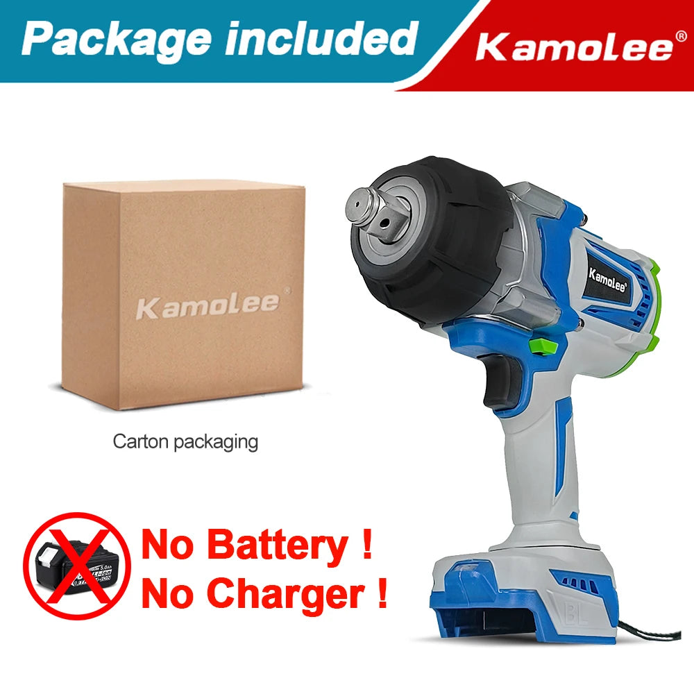 Clé électrique sans balais Kamolee 3/4 pouce 4100NM Clé à chocs Outil électrique pour batterie Makita 18v