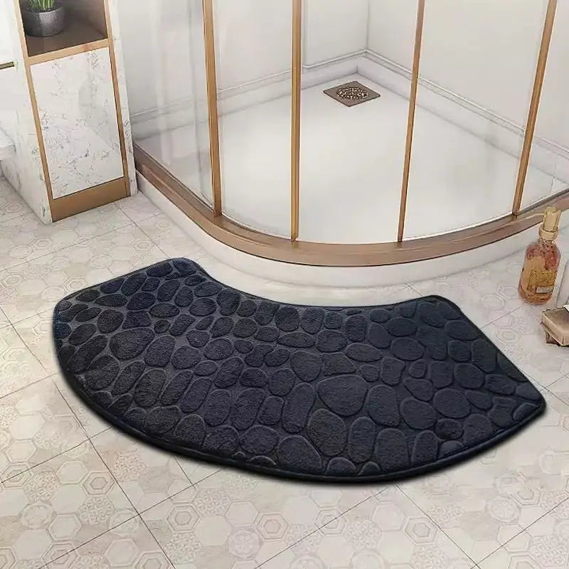 Curved bathroom mat thickened shower room absorbent door mat toilet bathroom non-slip mat dirt-resistant entrance mat