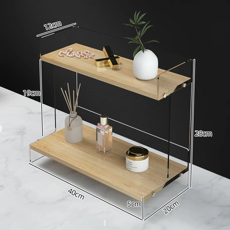 Bathroom Vanity Shelf Cosmetics Shelf Bathroom Vanity Skincare Desktop Storage Box Bathroom Organizer