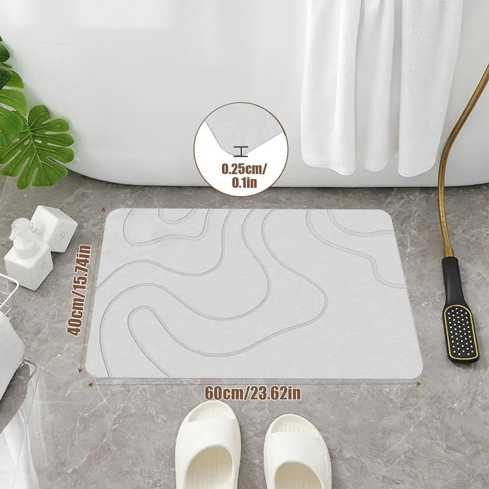 1PC Super Absorbent Non-slip Bathroom Mat Diatomaceous Earth Bathroom Mat Quick Drying Bath Mats Entryway Rugs Home Decoration