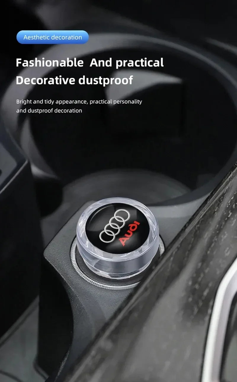 For Audi A1 A2 A3 A4 A5 A6 A7 A8 Q1 Q2 Q3 Q4 Q5 Q6 Q7 Q8 TT RS6 S5 B9 C6 B6 Car Cigarette Lighter Cover DustProof Decoration Cap