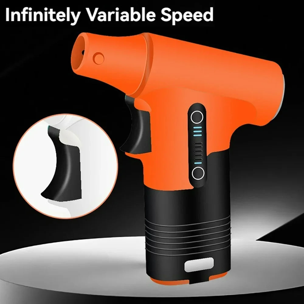 3000mAh 7.4V 130000RPM Brushless Jet Fan Super Strong Blower 3 Speed Blowing Suction Dual-Purpose Turbo Fan Powerful Air Blower