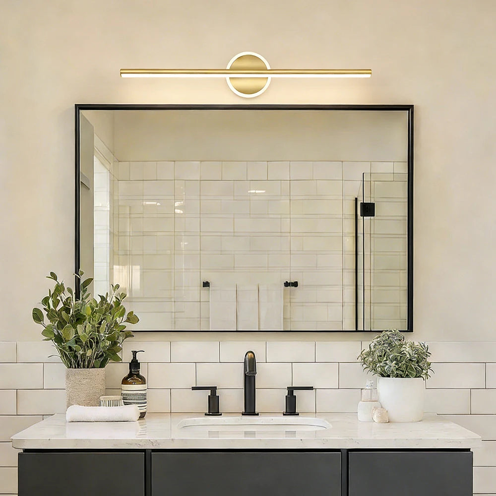 Modern LED Wall Lamp Minimalist Lines Texture Metallic Black Gold For Bedroom Vanity Lighting Bathroom Mirrors Hallways Entryway