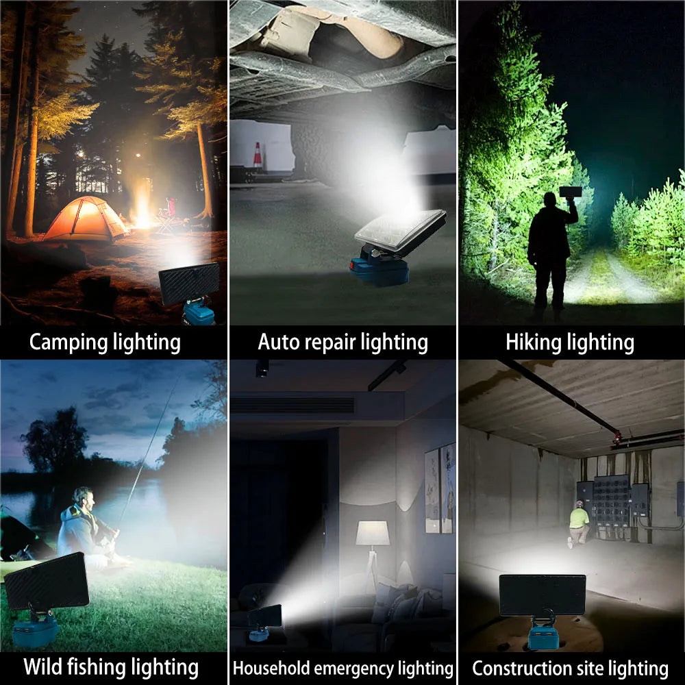 LED Work Light 3/4/8Inch For Makita 14.4V 18V Li-ion Battery Lamp With USB Outdoor Flashlight Lantern Camping Emergency Light