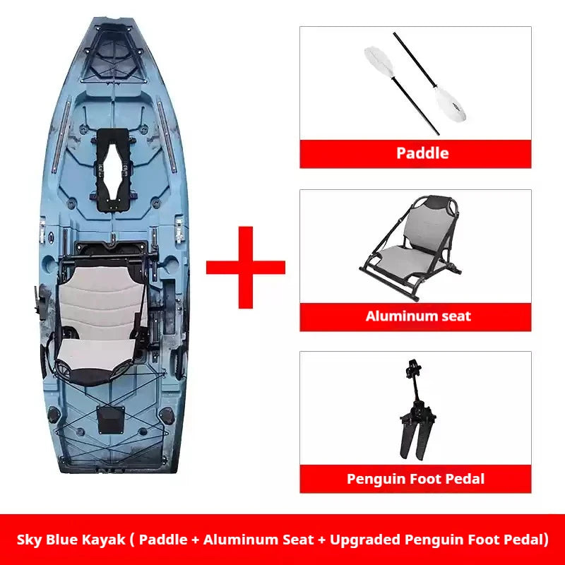 Modular Kayak Electric Pedal Driven HDPE Fishing Boat Portable Take Apart Canoe Motorized Lightweight Durable Accessories Gear