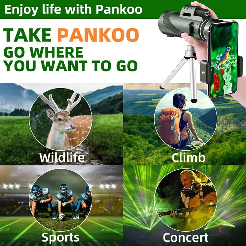 80x100 Portable Zoom Folding Telescope HD 5000M Long Distance Mini Powerful for Hunting Sports Outdoor Camping Travel