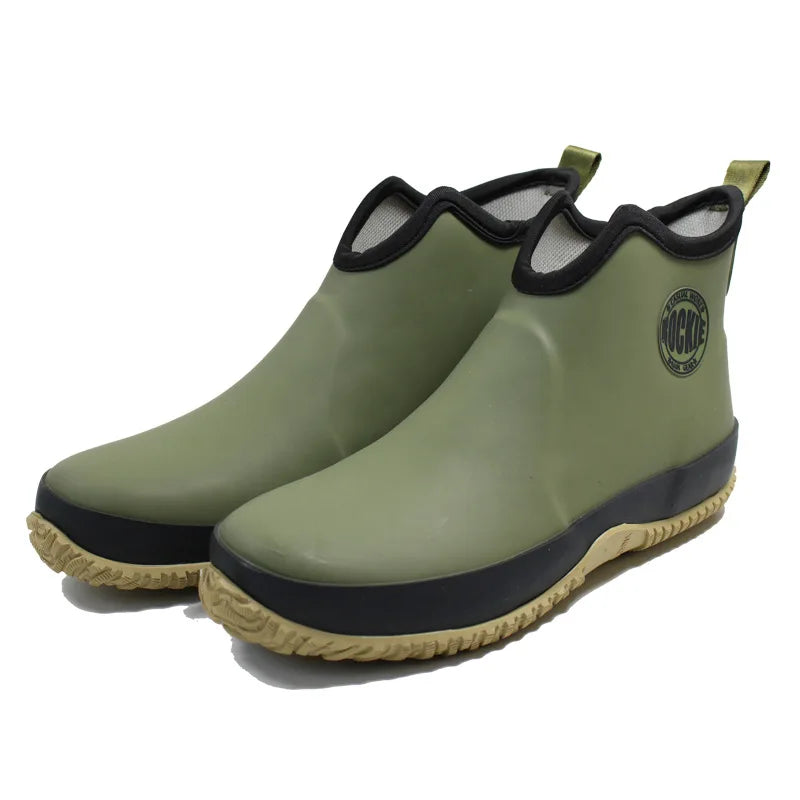 Men Rain Boots Outdoor Non Slip Fishing Boot Rubber Galoshes Men Ankle Rain Boots Waterproof Garden Work Shoes Botas Para Lluvia