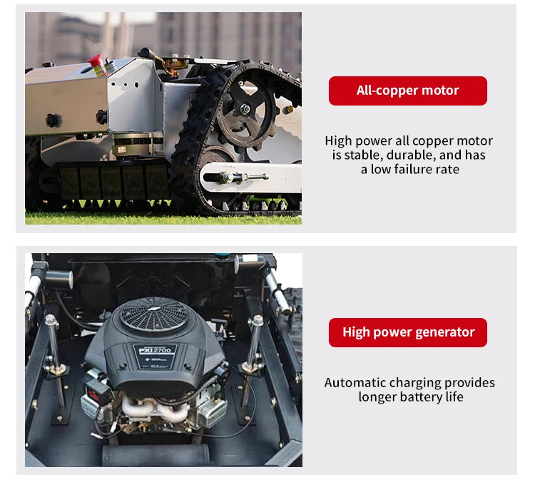 Controlled Lawn Mower Intelligent Mowing Robot for Orchards Fields Slopes Small Lithium-Ion Battery Powered Lawnmower