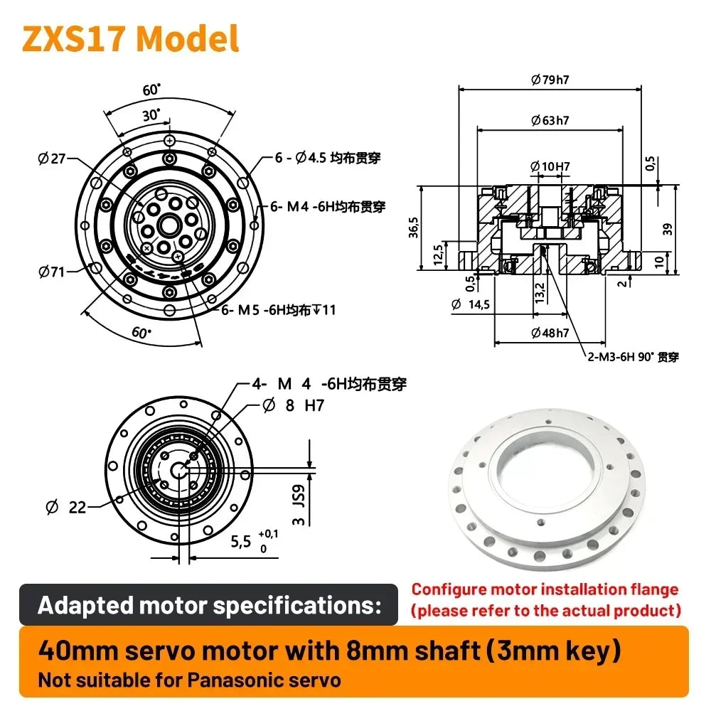 Cup Type Harmonic Reducer Gearbox Harmonic Gear Drive Robot Arm Robotic Arm Collaborative Robots for Humanoid Robot Manipulator