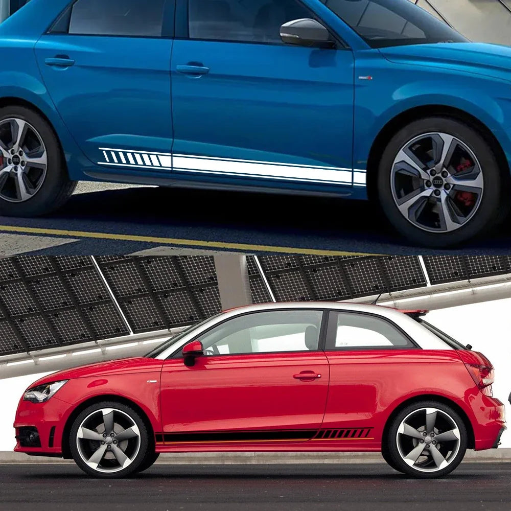 Car Door Sticker Side Skirt Graphics Racing Stripes Auto Accessories For Audi A1 8X GB GBA Sportback Ego Plus TFSI E-Tron Urban