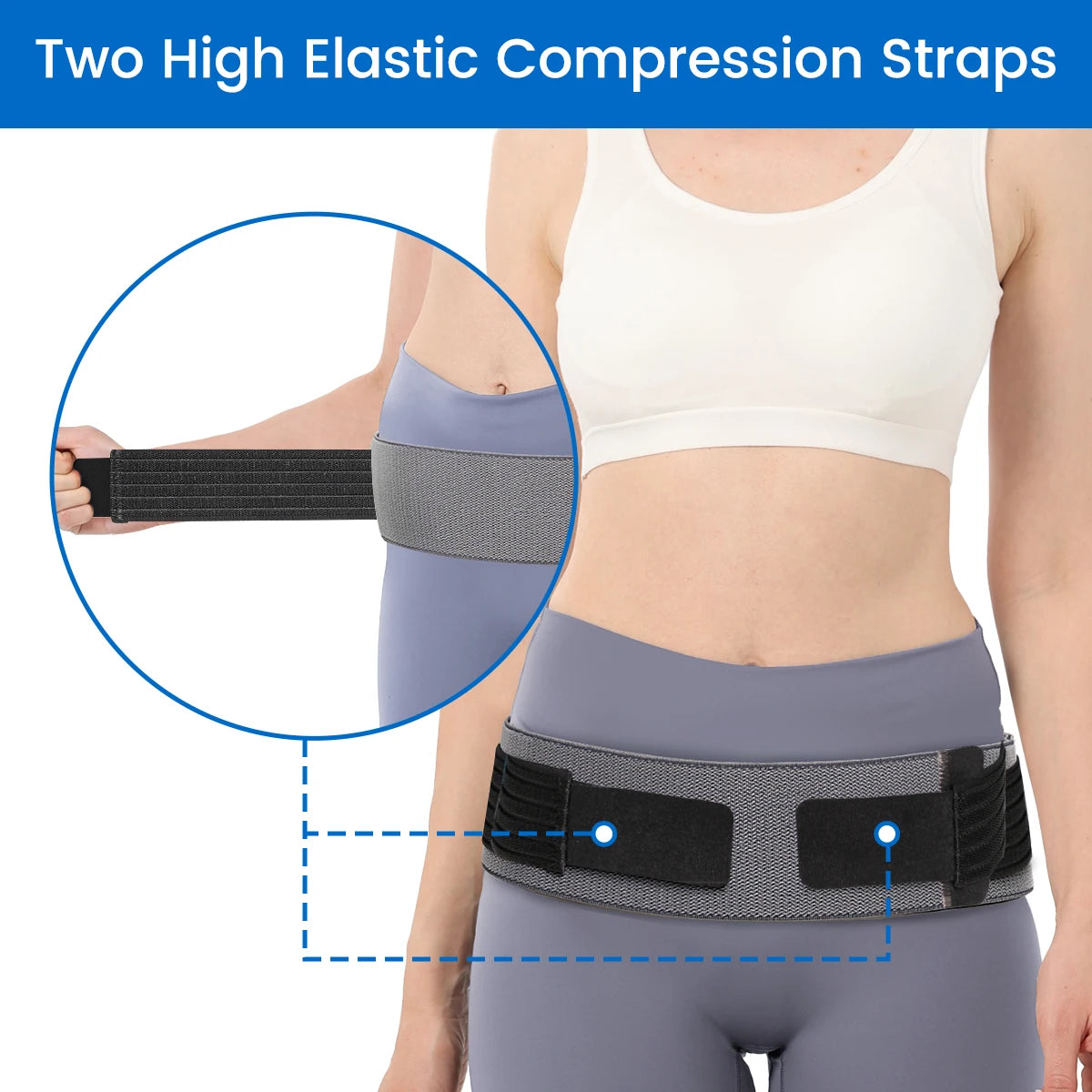 VELPEAU Sacroiliac SI Joint Hip Belt for Sciatica, Lower Back Pain, Postpartum Recovery Pelvic Belt, Non-Slip and Wear Resistant