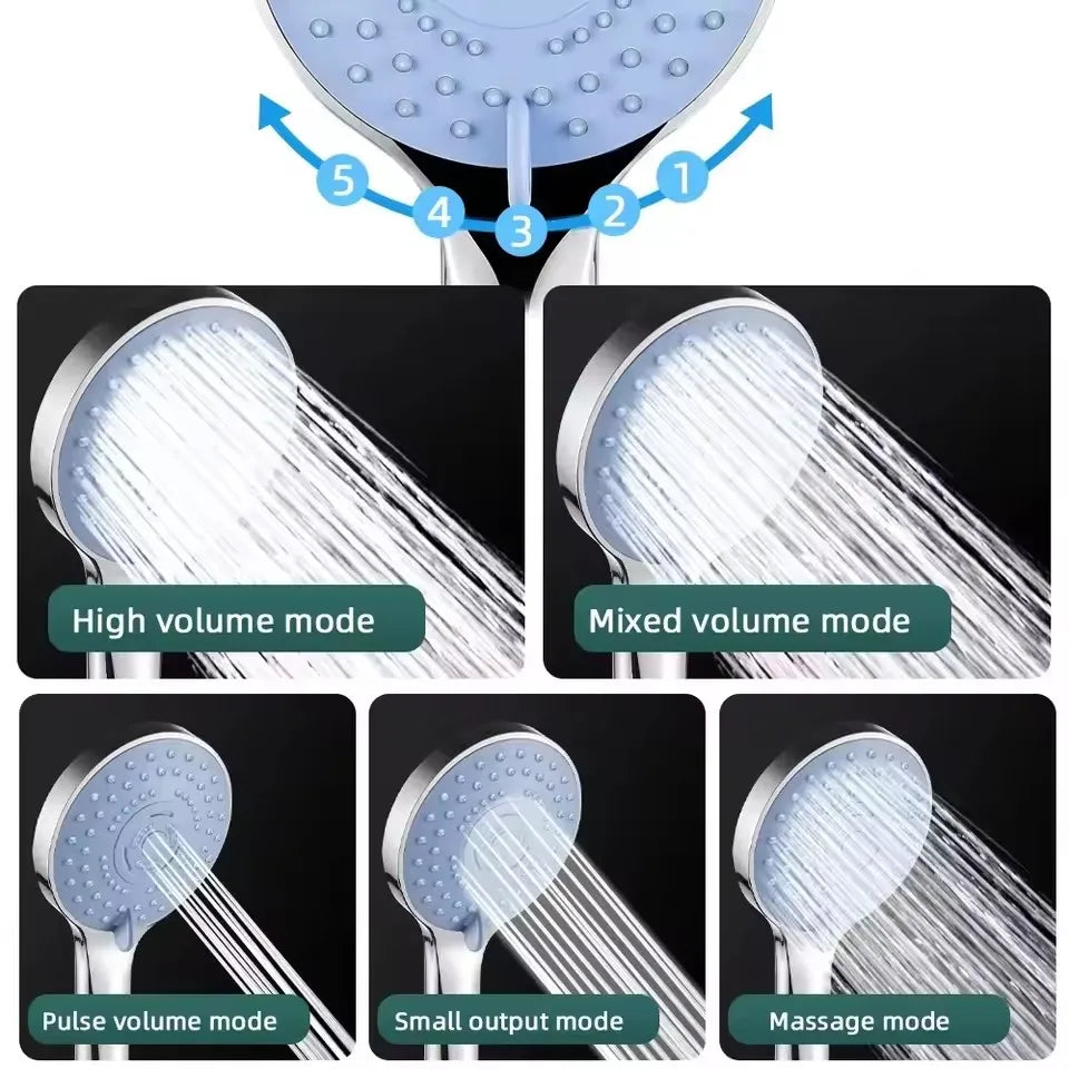 New Bathroom Pressurized Shower Package Accessories Shower Nozzle Large Water Output 5 Models Universal Adaptation Save Water