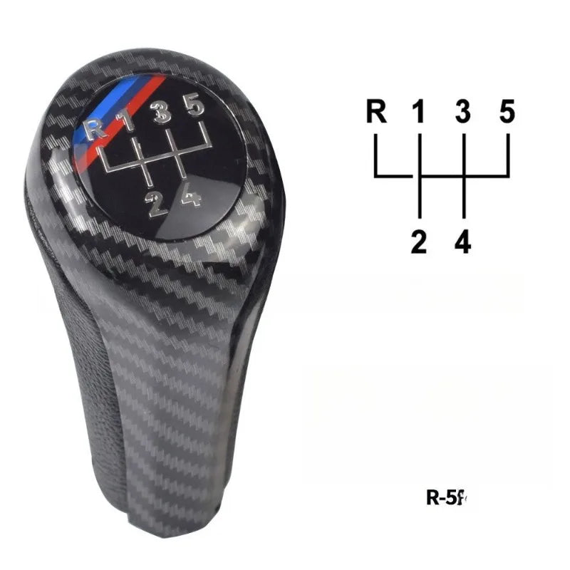 For BMW 1 3 5 6 Series M3 M4 M5 X5 X6 E30 E32 E34 E36 E38 E39 E46 E53 E60 E83 E84 E87 E90 E91 E92 Carbon Leather Gear Shift Knob