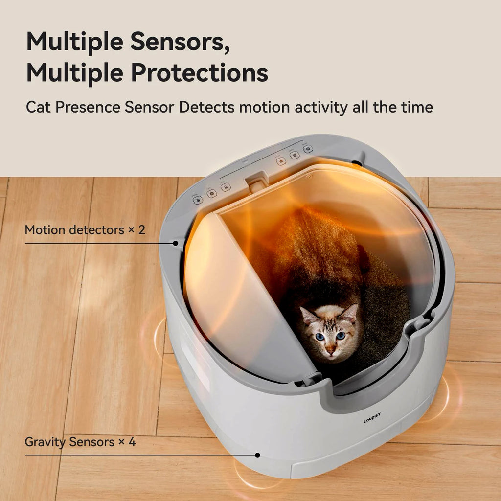 L1 Open-Top Automatic Cat Litter Box Self-Cleaning, Easy Maintenance with Multi Safety Sensors, Large Capacity, Includes Trash