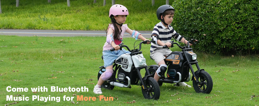 RCB R9 Motorbike electric kids motor, motor W IP54, 24V 5.2Ah, 12-15km, 3-speed, 12-inch tyre, Bluetooth music, as early as 4 years