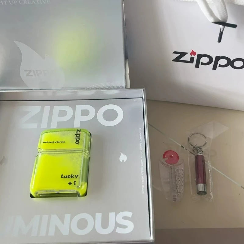 Zippo Creative Luminous Flowing Sand Oil Lighter combination, Shell Fuel Lighter unisex Windproof Collection in box
