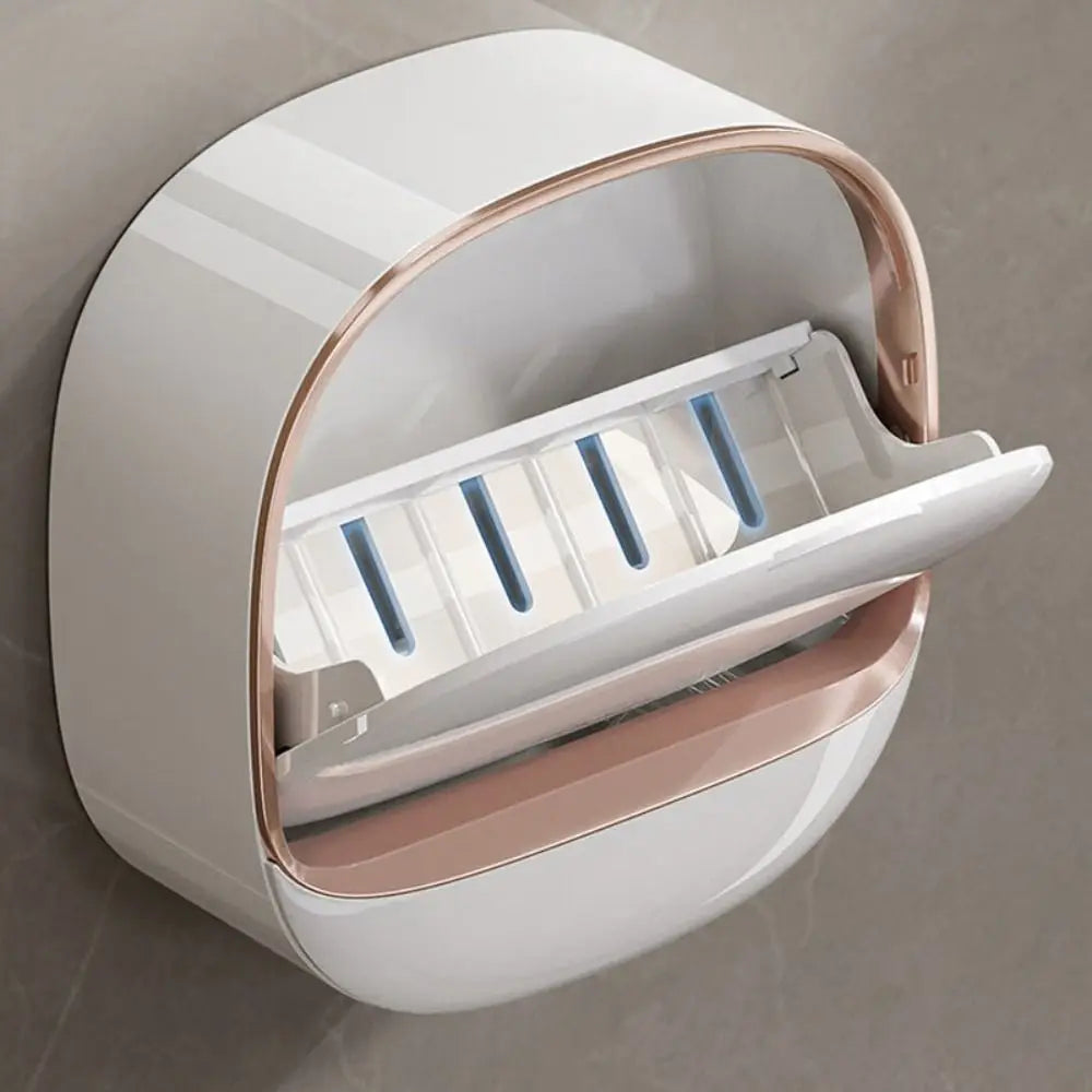 Porte-savon mural avec boîte de drainage étanche sans perforation pour salle de bain boîte de rangement pour savon accessoires de salle de bain