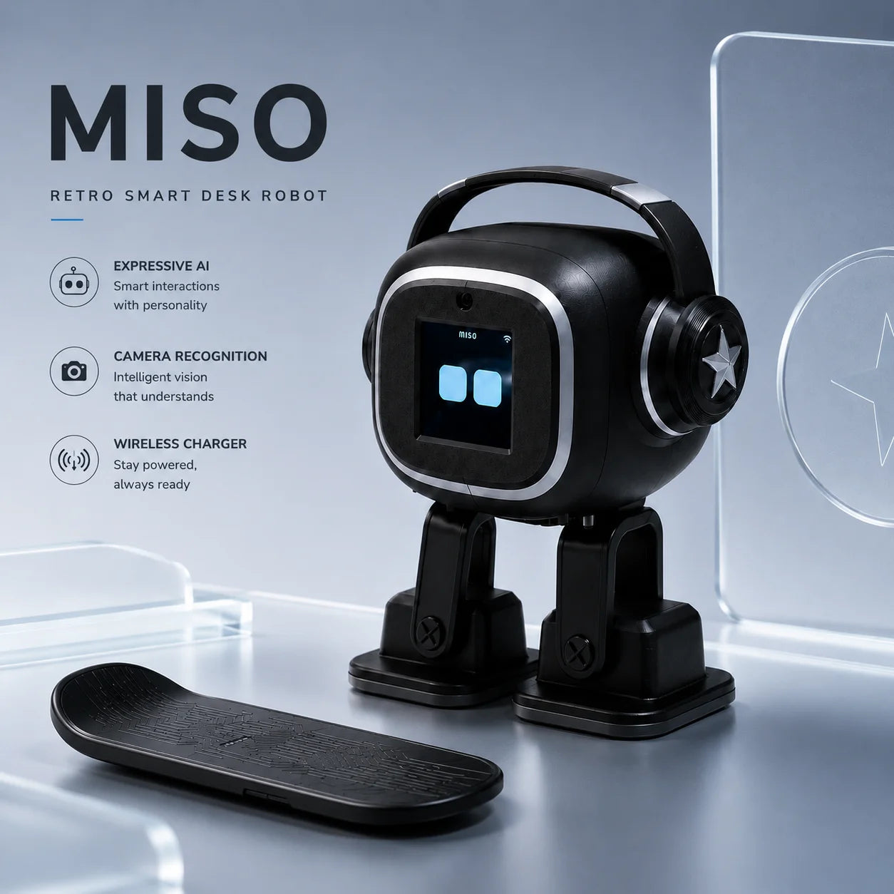 Emo AI Robot | Voice Control,Emotional Interaction,Smart Chatbot ,Camera Recognition,Singing & Dancing Smart Toy Gift