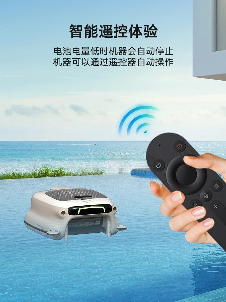 Wireless Automatic Surface Skimmer Pool Cleaning Robot – Floating Debris Collector with Leaf Collection for Swimming Pools