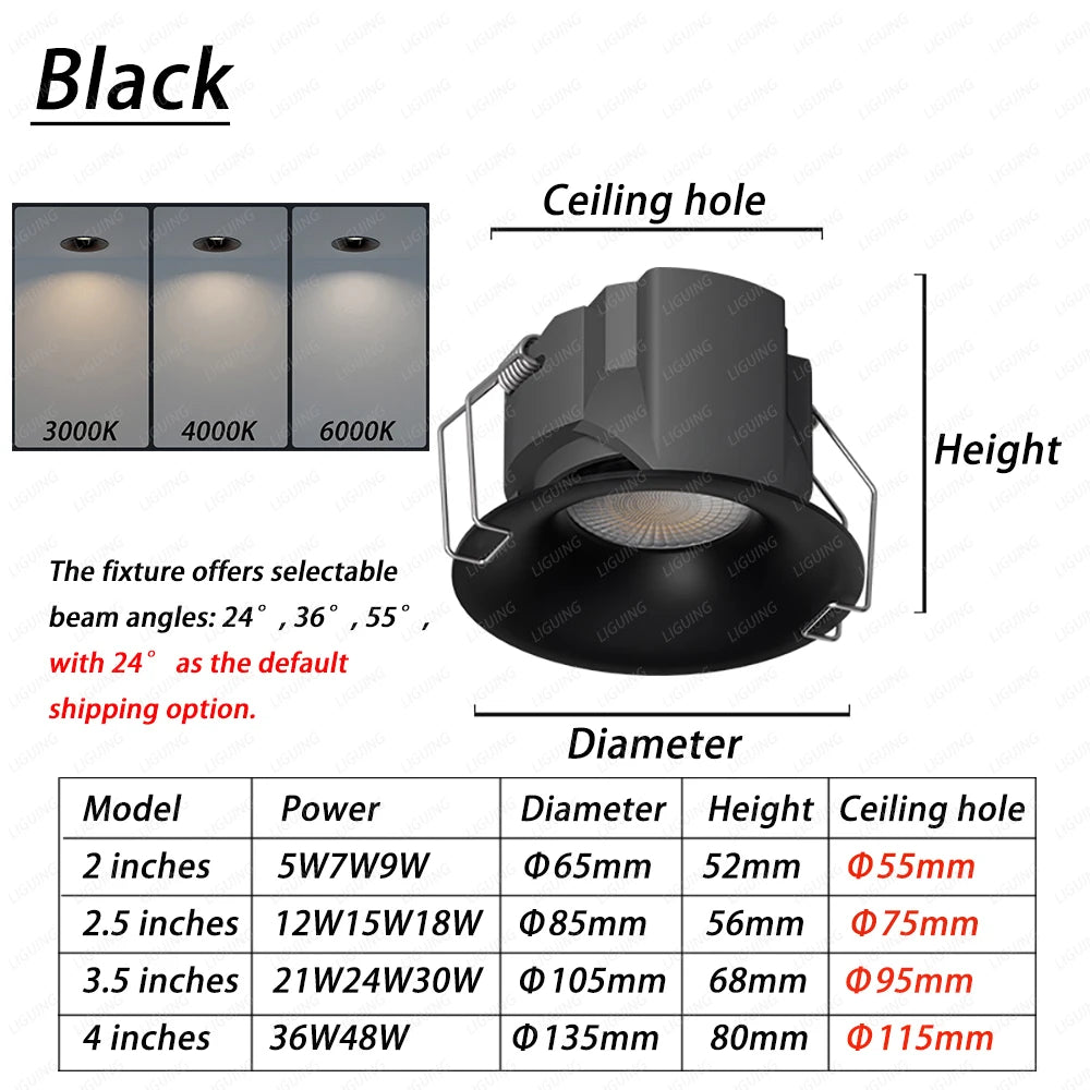 Recessed LED Downlight Waterproof IP65 Ceiling Light Modern Kitchen Bathroom Ceiling Lamps Spotlight Home Lighting Decor