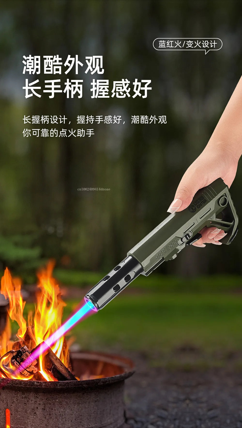 Outdoor Multifunctional High-temperature Spray Gun Lighter Windproof Inflatable Blue Flame Laser Bottle Opener Lighting Lighter
