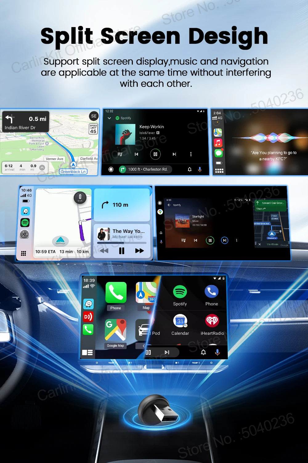 Mini Ultra 3 CarlinKit Wireless Android Auto & CarPlay Adapter 2.4Ghz&5Ghz WiFi BLE Auto Connect OTA Upgrade Mini Smart Car Box