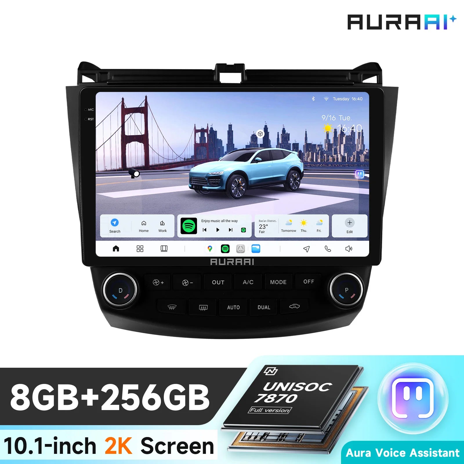 2DIN 9" Wireless Carplay Car Multimedia GPS Radio For Honda ACCORD 7 2003 2004 2005 2006 2007 Android Auto RDS DSP 4G WiFi 360