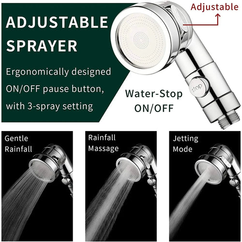 Pommeau de douche externe 3 modes pour bidet, robinet de lavabo de cuisine, adaptateur de séparateur, ensemble de dérivation d'eau pour salon de beauté