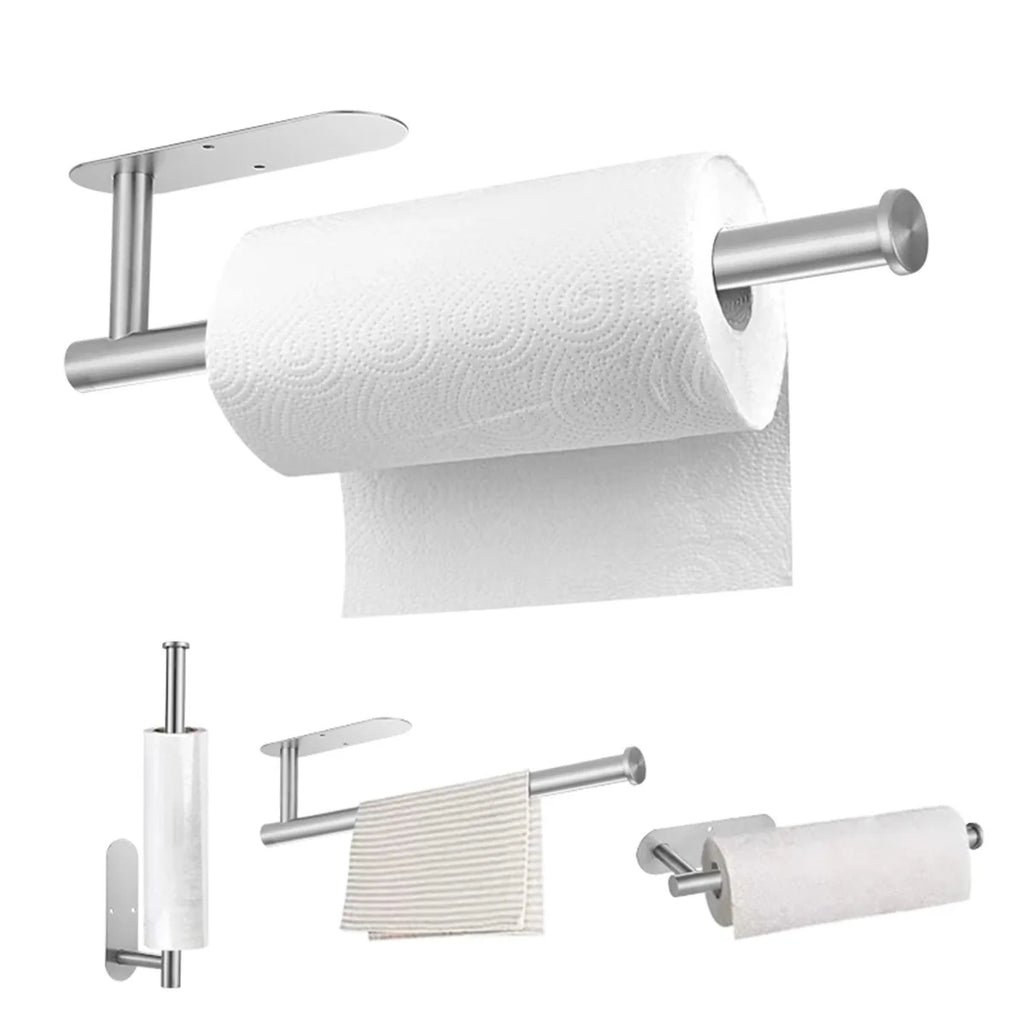 Support de Rouleau de Papier Toilette Adhésif, Porte-Papier Toilette en Acier Inoxydable, Distributeur de Papier Toilette Étanche, Accessoires de Salle de Bain, Support de Serviettes en Papier