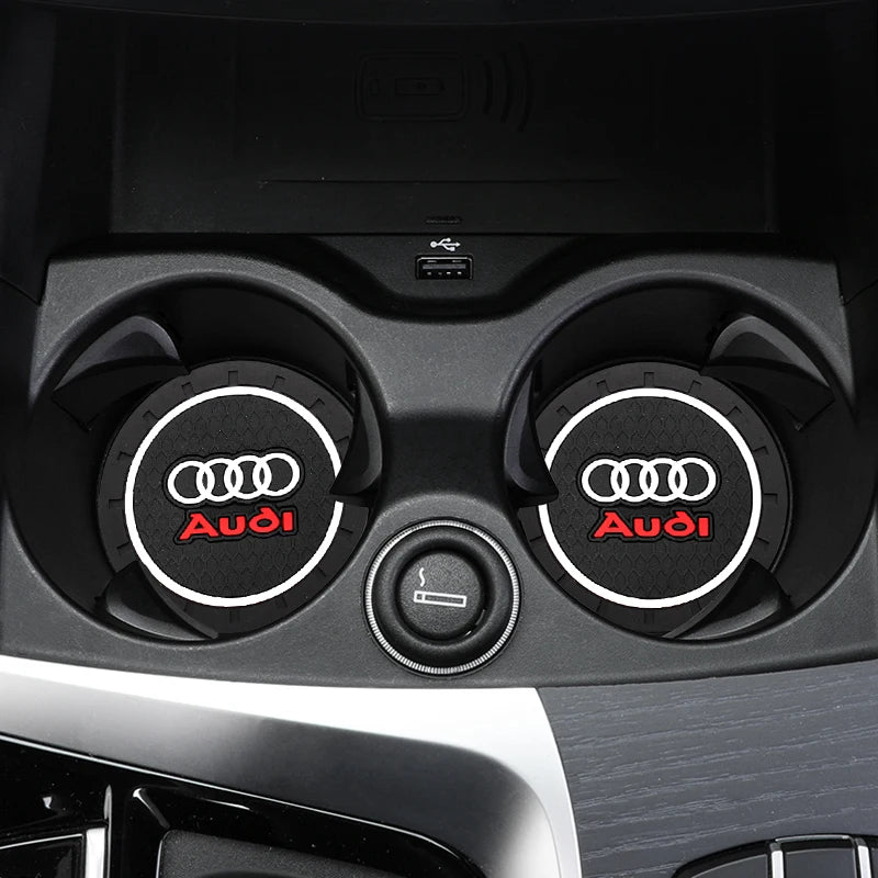 For Audi Sline A7 A8 Q1 Q2 TT A1 A2 A3 A4 A5 A6 Q3 Q4 Q5 Q6 Q7 Q8 TT S3 S5 S7 A4L A6L Car Water Cup Non-Slip Mat Pad Accessory
