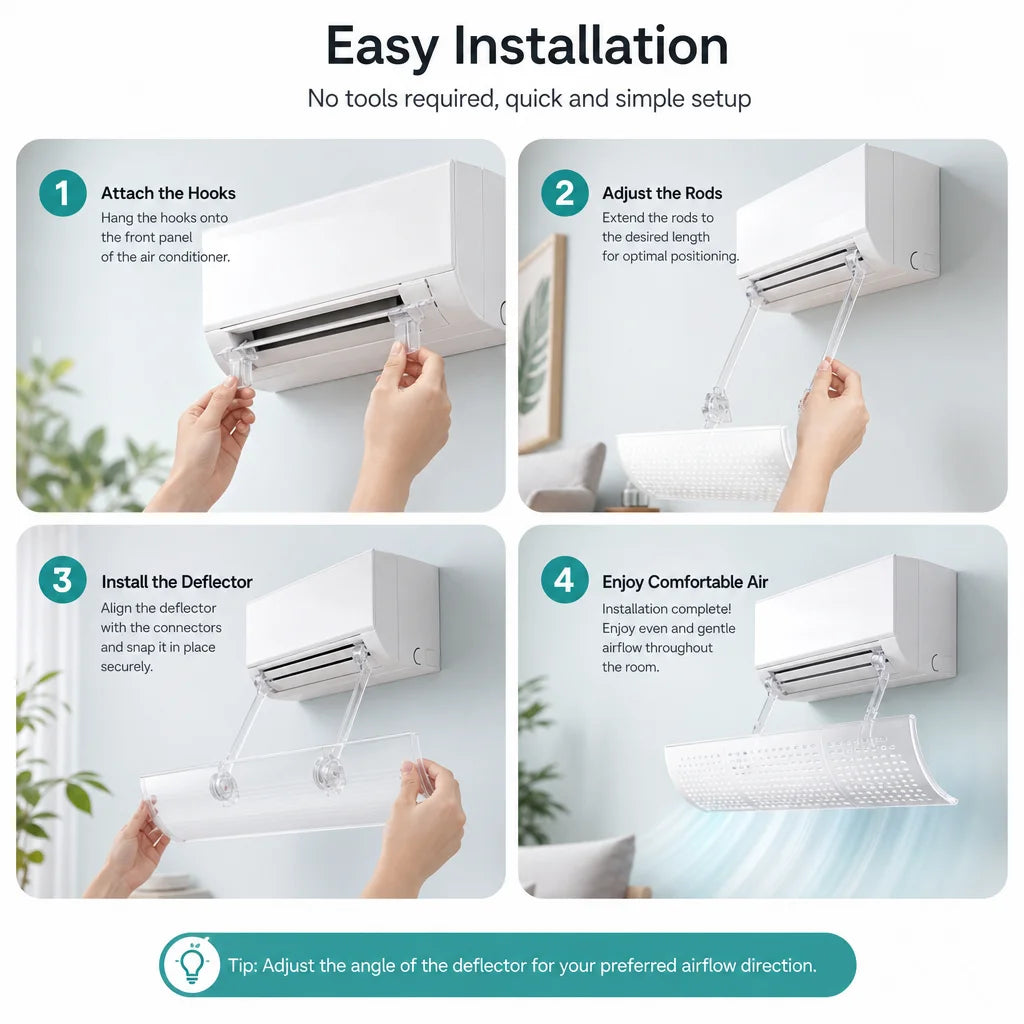 Adjustable Air Conditioning Cover, Wind Deflector Windshield, Air Conditioner Tools Air Baffle Shield Home Office Accessories