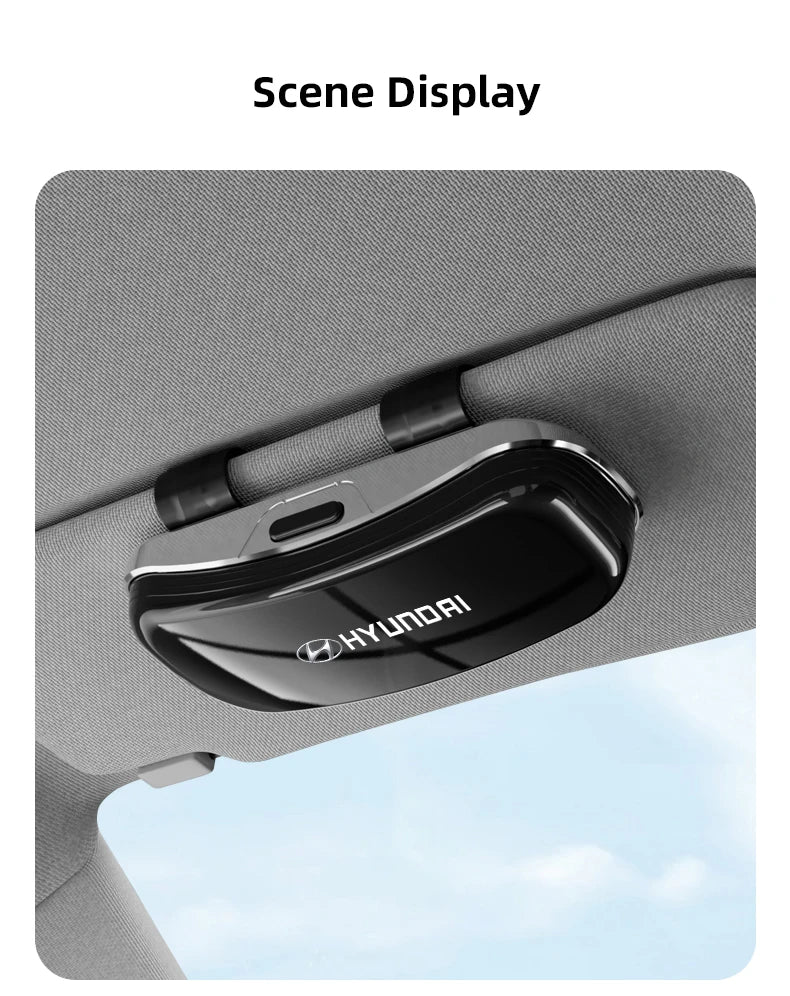Car Visor Glasses Box Auto Sunglasses Storage Case For Hyundai I10 Venue Veloster Tucson Kona Elantra IX20 Genesis Azera Solaris