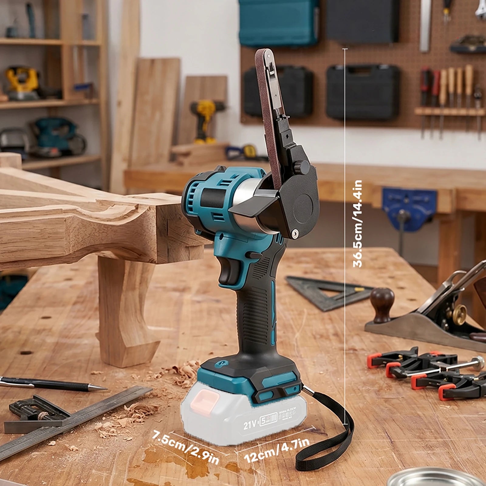 Brushless Electric Mini Belt Sander Cordless Sander Polisher Power Tools with Belts for Wood Metal Work for Makita 21V Battery