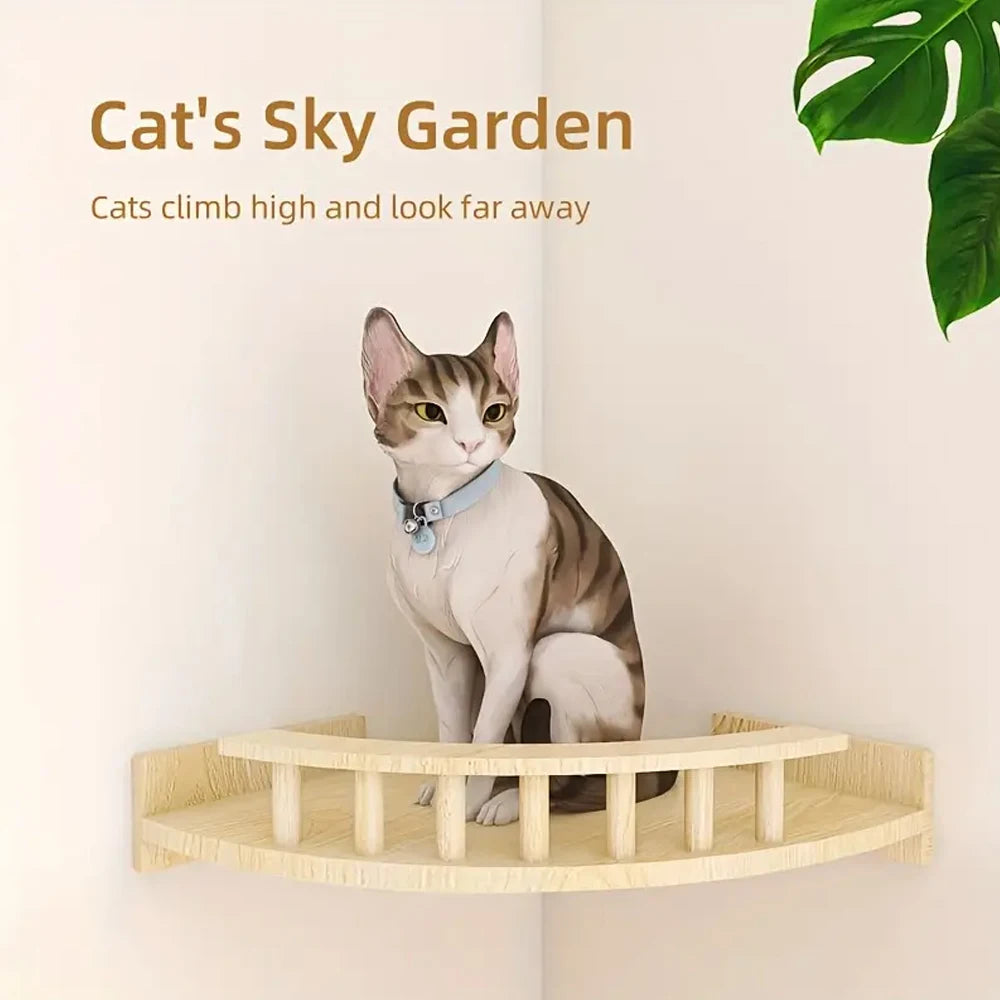 1Pc Cat Hammock Wall Shelves Corner Climbing Shelf Perches  Wall Furniture for Resting Space Saving for Medium Small Cats
