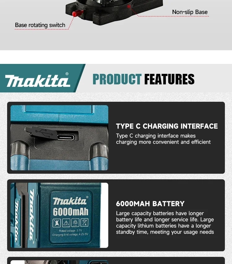 Makita Digital Laser Level 360-Degree X4 16-Line Self-Levelling Outdoor Vertical Cross-Line Tool for Precision Measurement