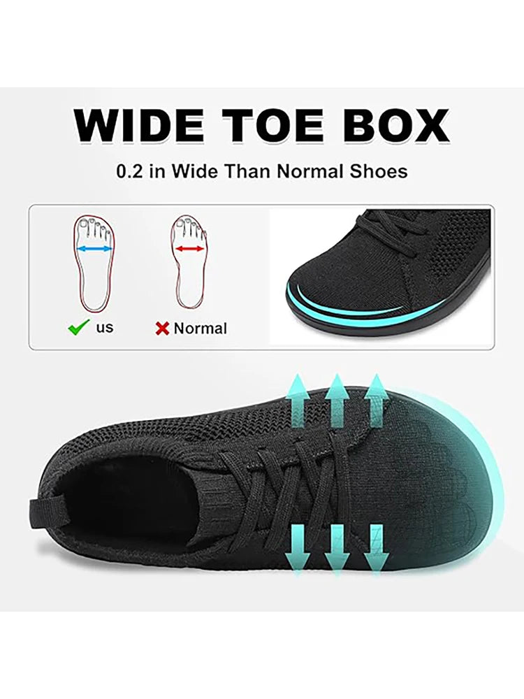 Minimalist Barefoot Shoes Unisex Lightweight Breathable Zero Soles Wide Toe Men's Running Shoes Outdoor Casual Walking Shoes