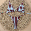 Micro Bikinis 2026 Nouveau Maillot De Bain Femme Sexy Bikini Brésilien Imprimé Rayures Maillot De Bain De Plage biquini Femme