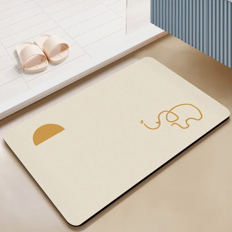 VIKAMA Minimalist Cat Pattern Bath Mat Non-Slip Water Absorbent Carpet for Bathroom Entryway Bedroom Decor