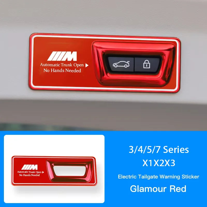 BMW Car Trunk Warning Sticker Electric Tailgate Lifting Cover For BMW M E46 E90 E60 F30 F10 E39 E36 F20 G30 G20 E87 E92 E91 E30