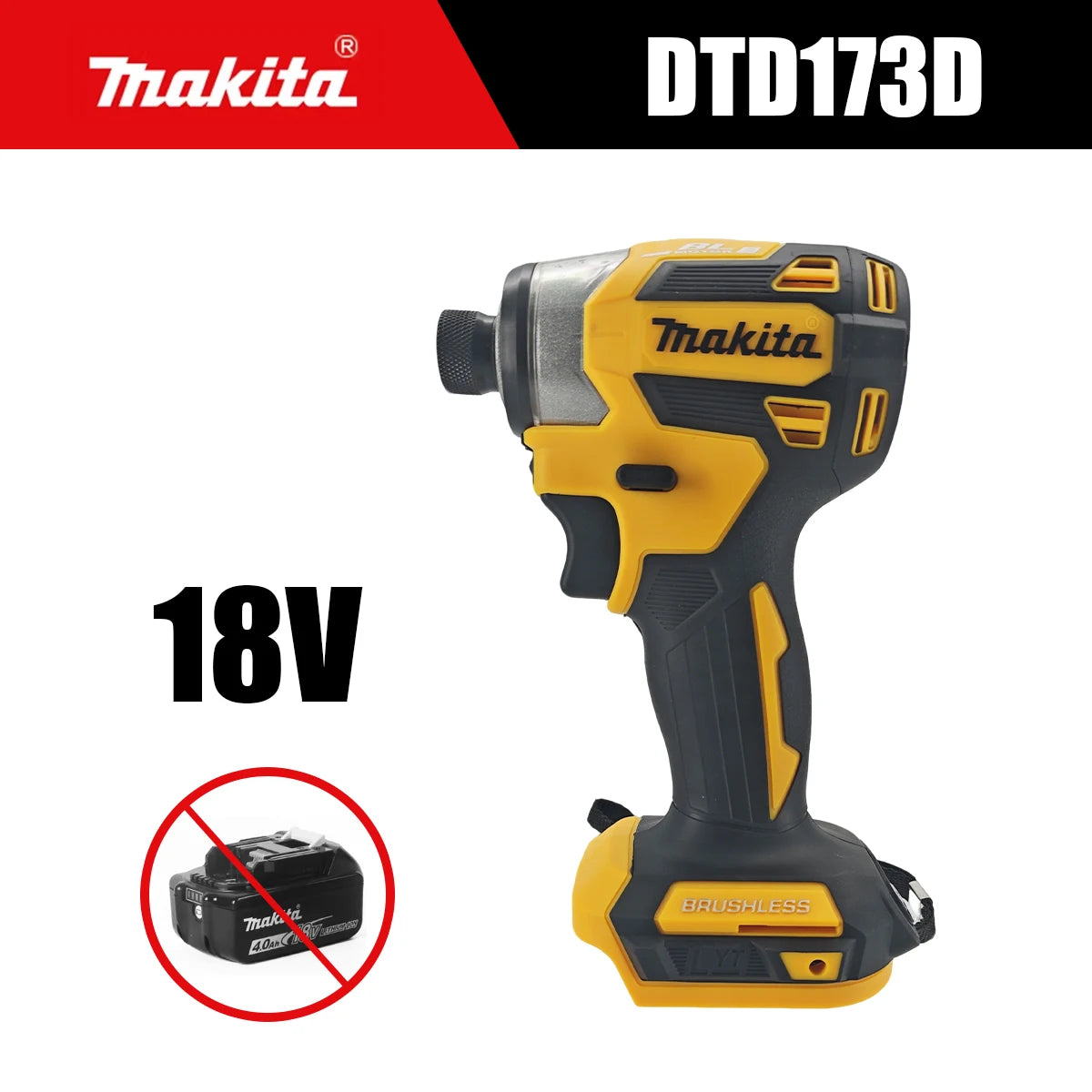 Makita 18V DTD173 Brushless Drill Power Tool Multicolor Home Improvement DIY 180Nm Electric Wood Bolt T-Mode