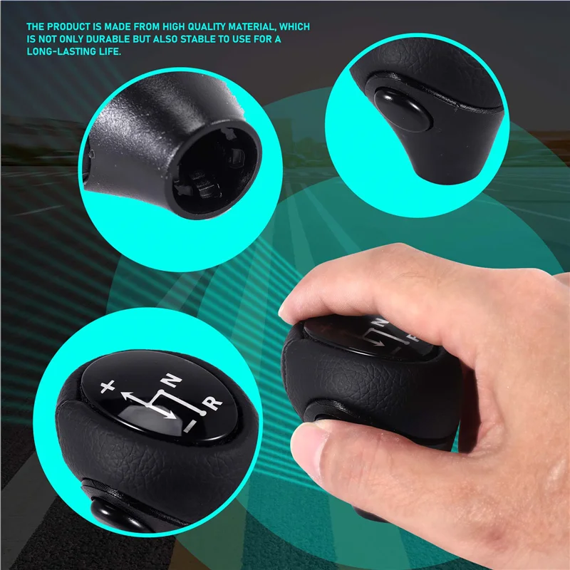 A09E-Auto Parts Leather Automatic Gear Shift Knob Lever Shifter For Mercedes Benz Smart Fortwo Roadster 450 451 Brabus Fortwo