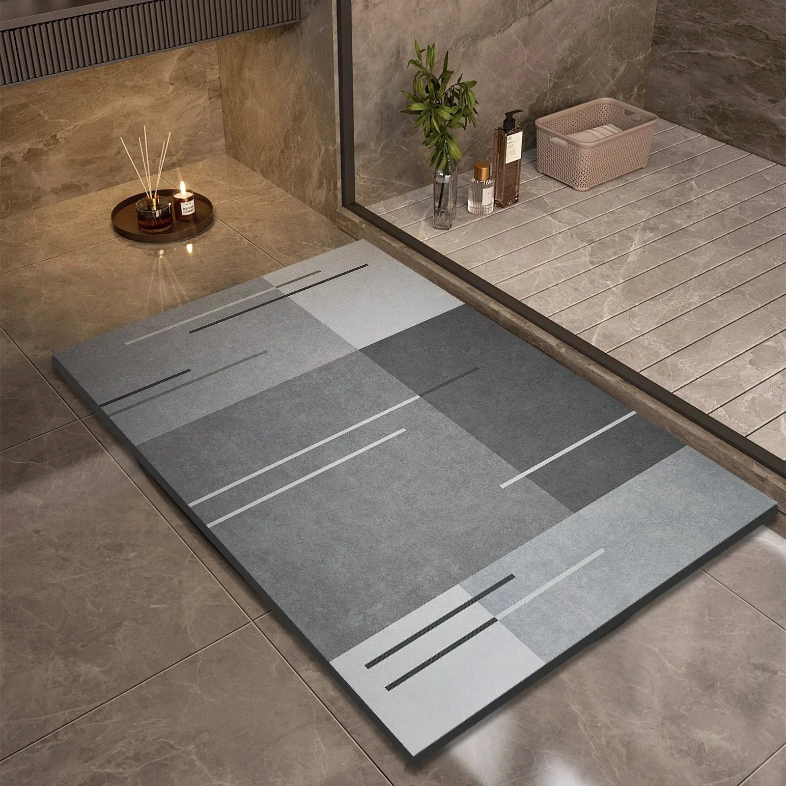 Luxury Diatomite Mud Bath Mat Bathroom Super Absorbent Shower Foot Mats Non Slip Quick Dry Toilet Carpet Room Rugs Doormat 욕실 매트