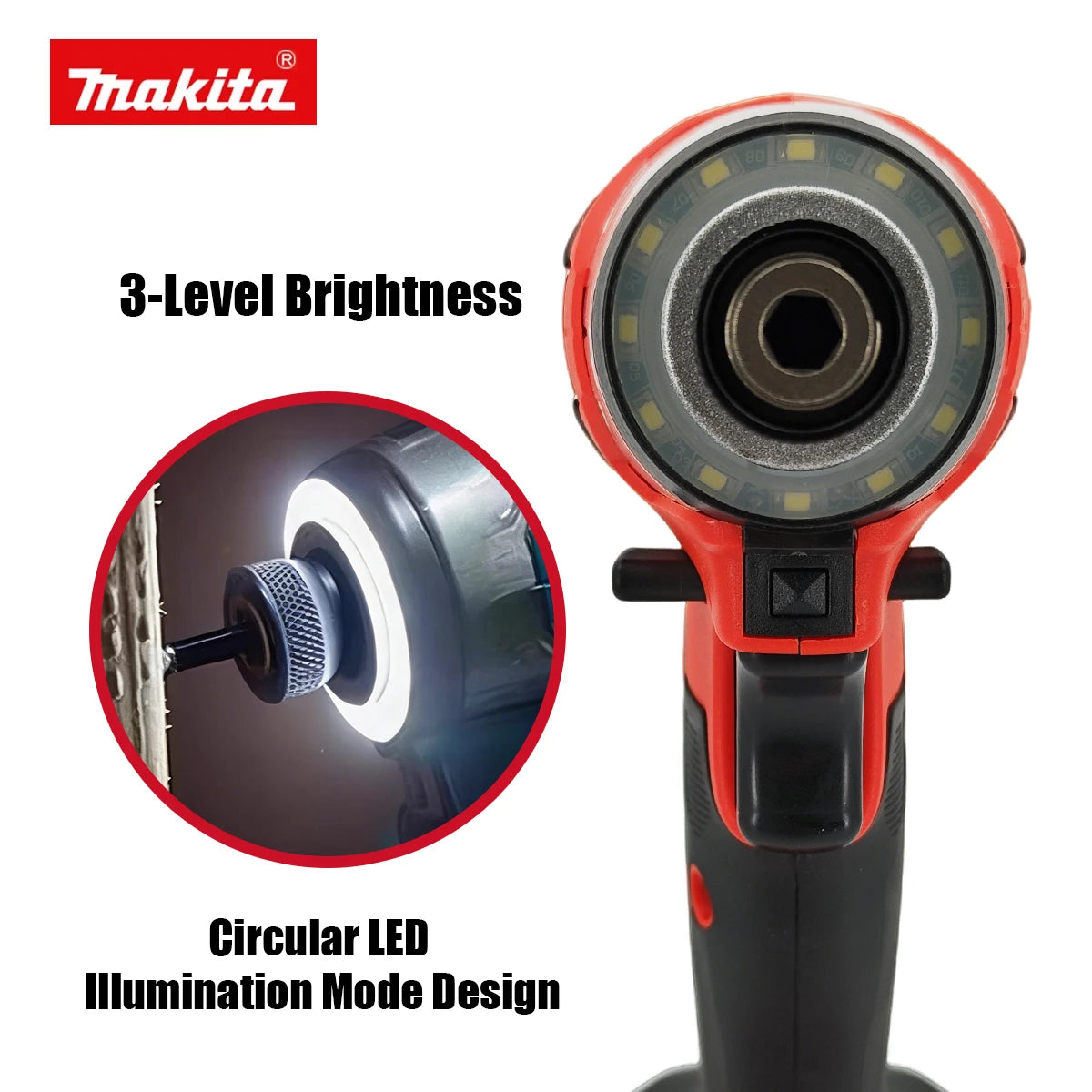 Makita DTD173 180Nm 18V Brushless Impact Driver with Ring Light Max Torque Cordless Power Tool for Screw Bolt Wood Home DIY